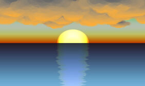 海边日落水面倒影CSS3特效
