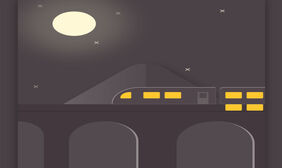 纯CSS3夜间行使的火车动画特效
